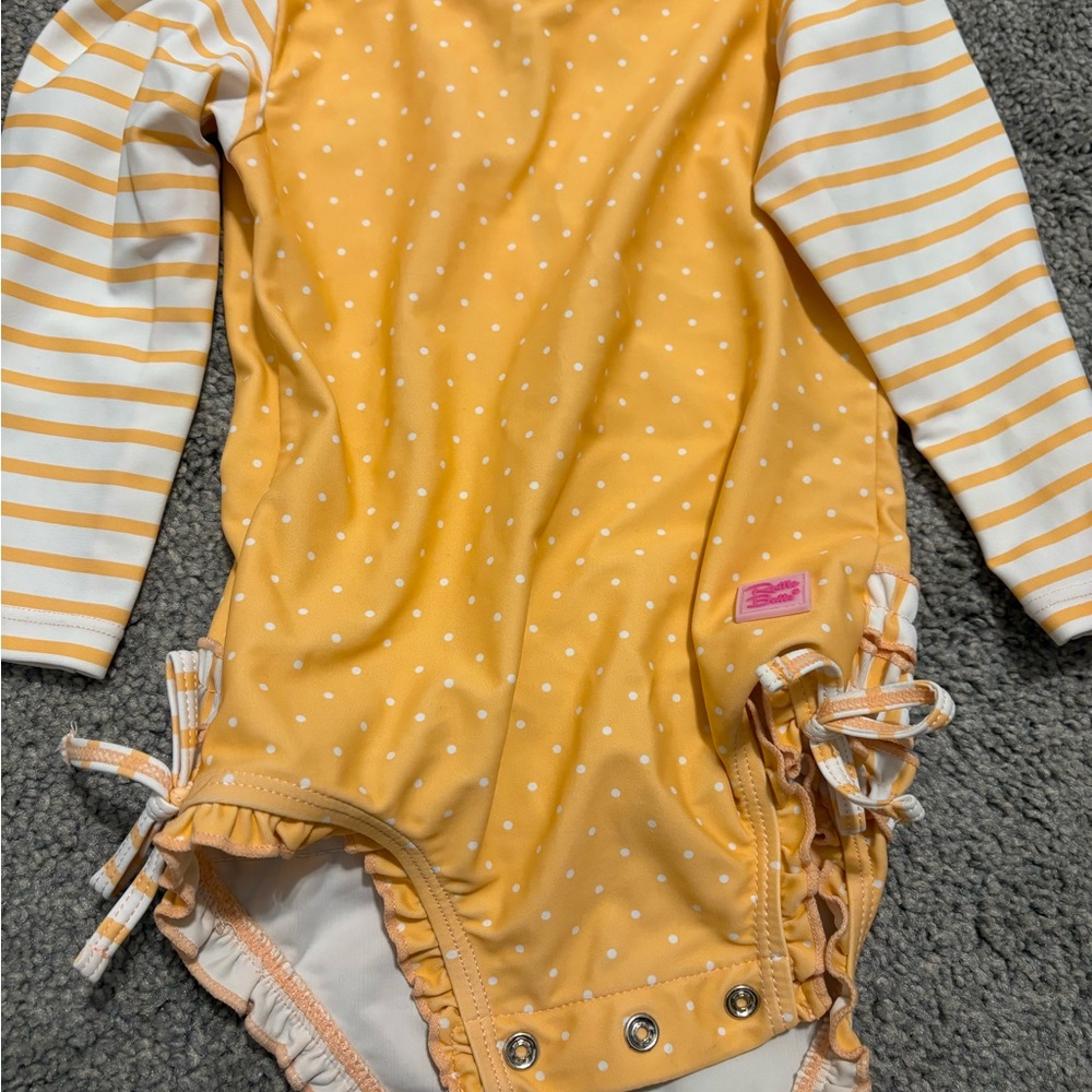 Ruffle Butts Orange Polka Dot Bodysuit